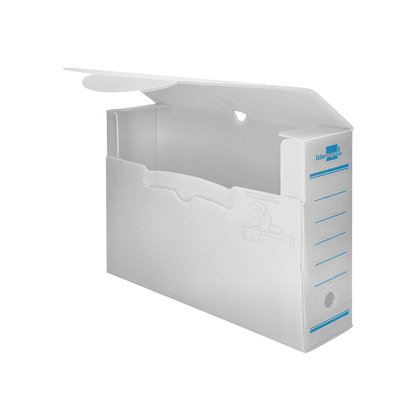 Caixa para arquivo definitivo liderpapel polipropileno branca formato 387x275x105 mm 3