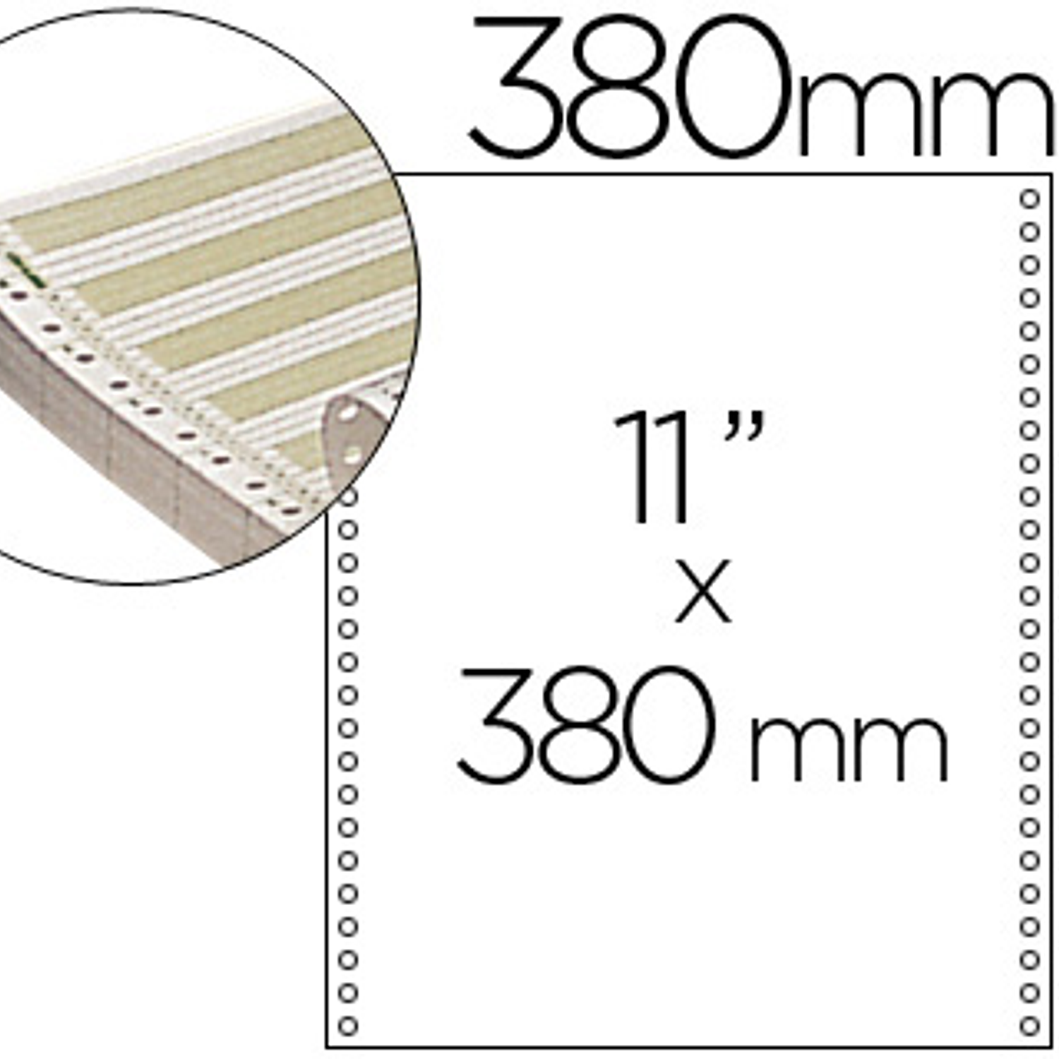 Papel continuo 380 mmx11'', pautado com 2500 folhas 1 via 1