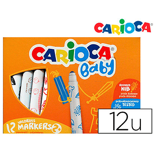 Marcador carioca baby 2 anos caixa 12 cores sortidas