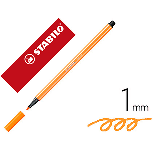 Marcador stabilo aguarelavel pen 68 laranja neon 1 mm