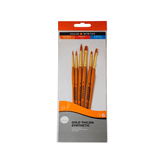 Pinceis daler rowney simply art cabo dourado blister de 6 unidades