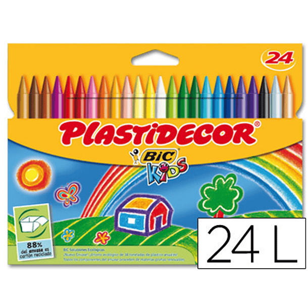 Lapis de cera plastidecor com 24 lapis 1