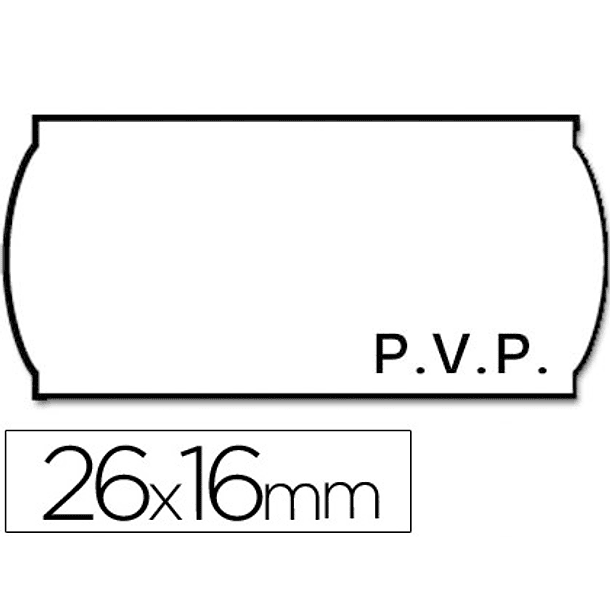 Rolo de etiquetas adesivas meto onduladas 26 x 16 mm pvp rolo 1200 1