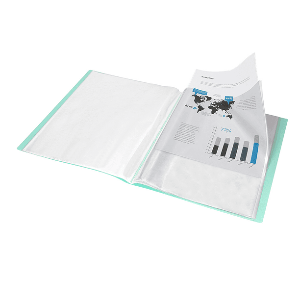 Capa catalogo liderpapel 30 bolsas polipropileno din a4 verde maca opaco 9