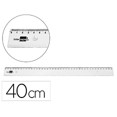 Regua liderpapel em plastico transparente 40 cm