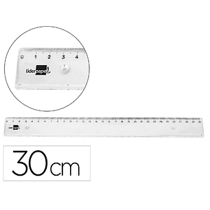 Regua liderpapel em plastico transparente 30 cm