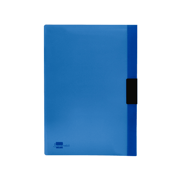 Bolsa dossier liderpapel com clip lateral din a4 vermelho azul translucido 60 folhas 1