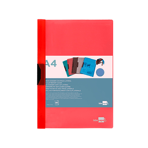 Bolsa dossier liderpapel com clip lateral din a4 vermelho translucido 30 folhas