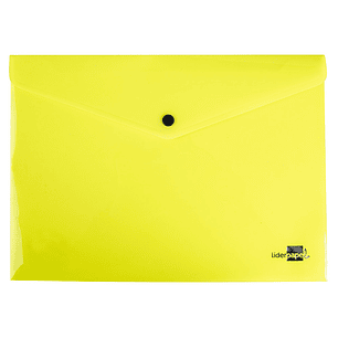 Bolsa porta documentos liderpapel com mola din a4 amarelo fluor opaco 50 folhas