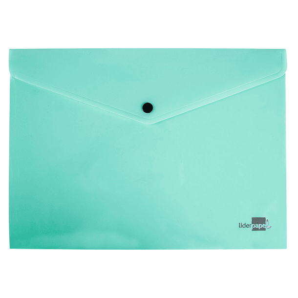 Bolsa porta documentos liderpapel com mola din a4 verde maça opaco 50 folhas 2