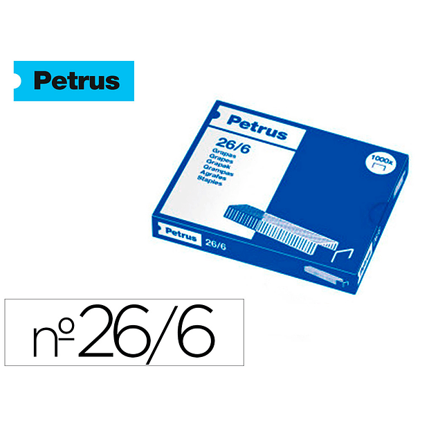 Agrafes petrus galvanizado 26/6 caixa 1000 unidades 1