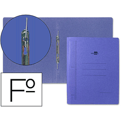 Capa de cartolina azul, folio com ferragem especial