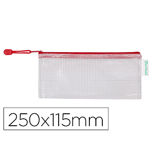 Bolsa multiusos tarifold pvc 250x115 mm abertura superior com fecho porta esferografica e correia cor vermelho