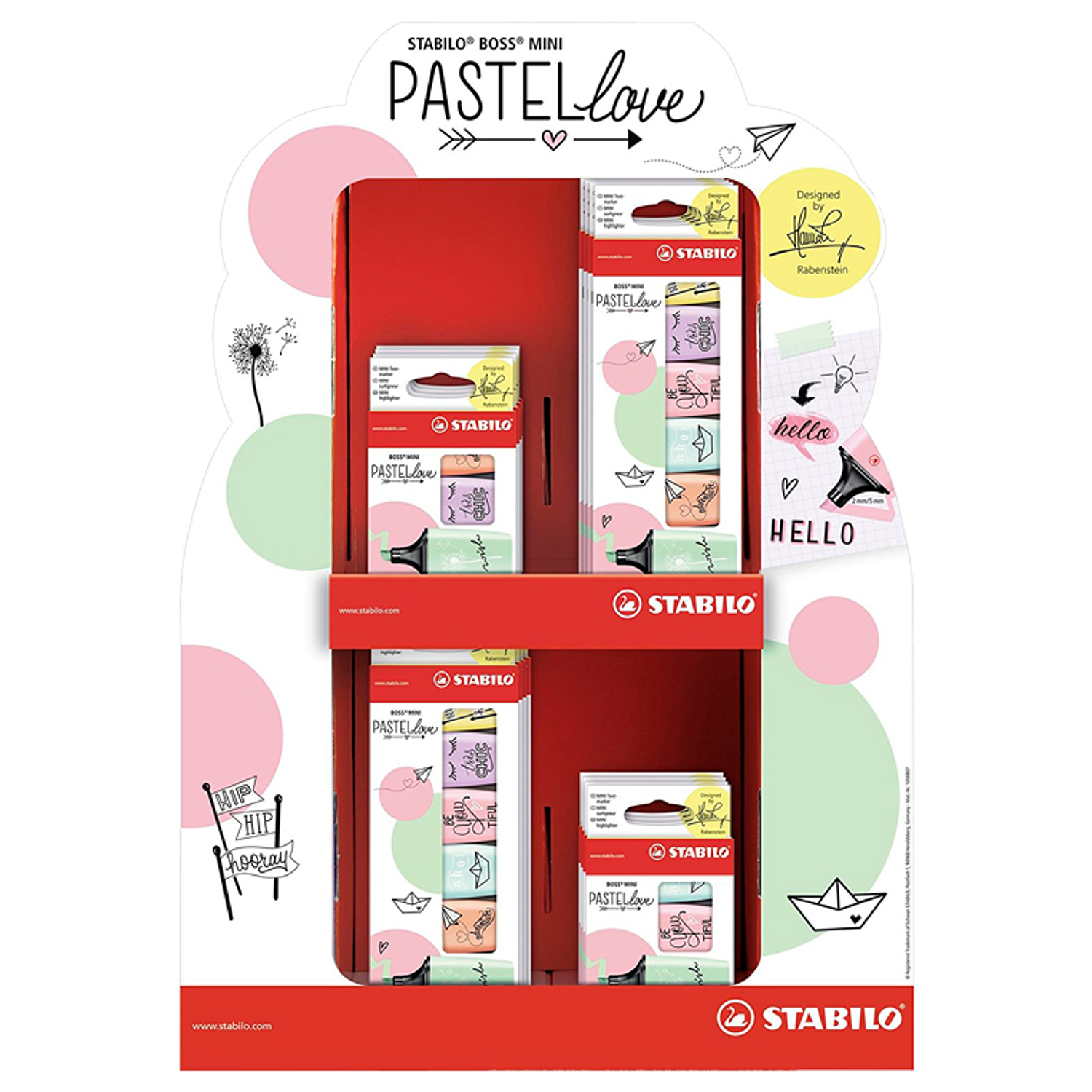 Marcador stabilo boss mini pastellove expositor de 72 unidades cores sortidas 2