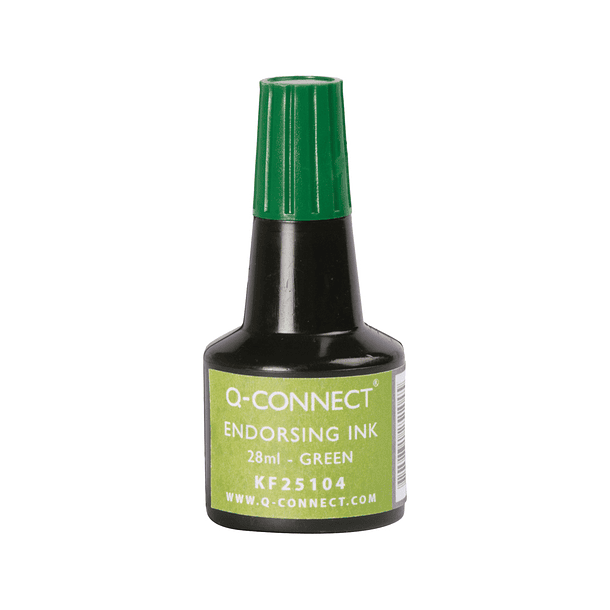 Tinta para almofada q-connect verde frasco 28 ml 1