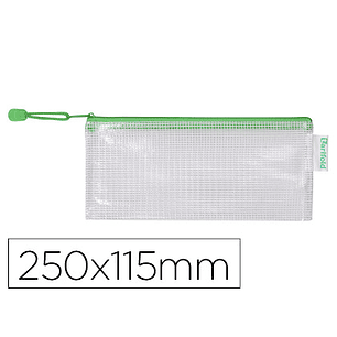 Bolsa multiusos tarifold pvc 250x115 mm abertura superior com fecho porta esferografica e correia cor verde