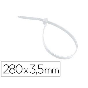 Abracadeira 3m para interior branco 280x3,5 mm bolsa de 100 unidades