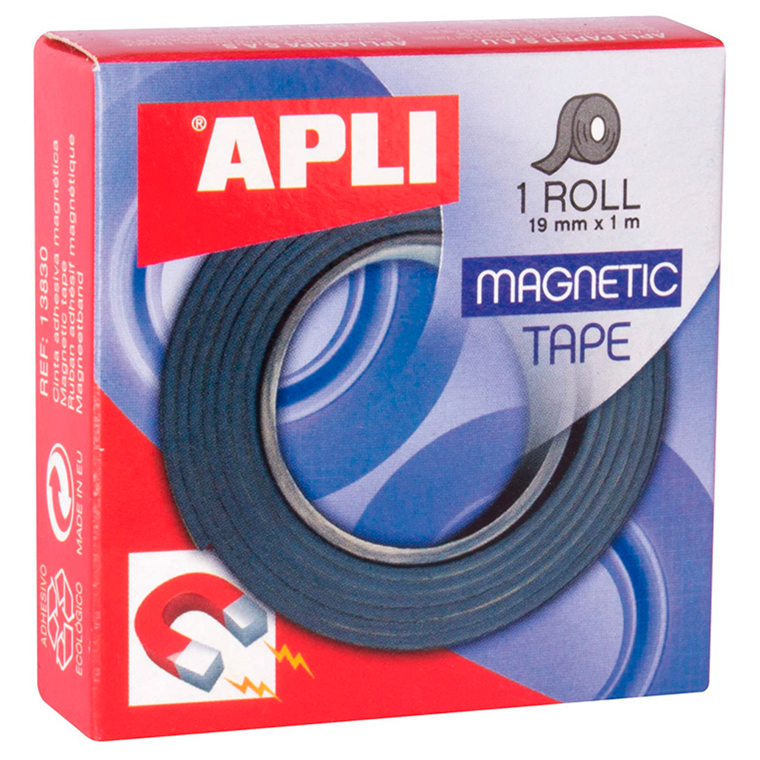 Fita adesiva apli magnetica 19mm x 1m 2