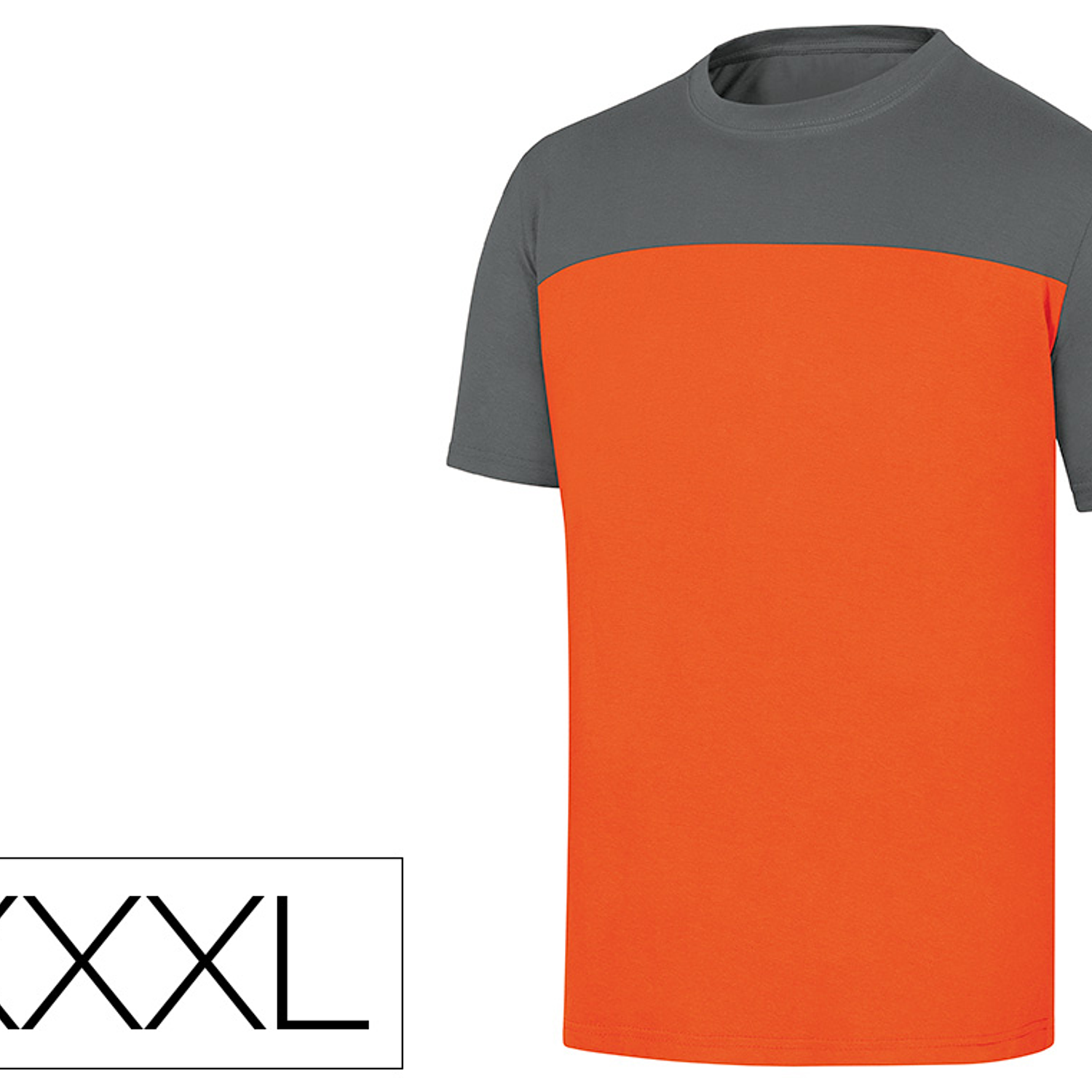 T-shirt de algodao deltaplus cor cinza laranja formato xxxl 2