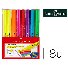 Marcador faber fluorescente textliner 38 blister de 8 unidades cores sortidas