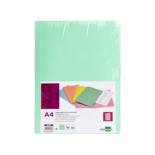 Classificador liderpapel din a4 verde pastel 180gr