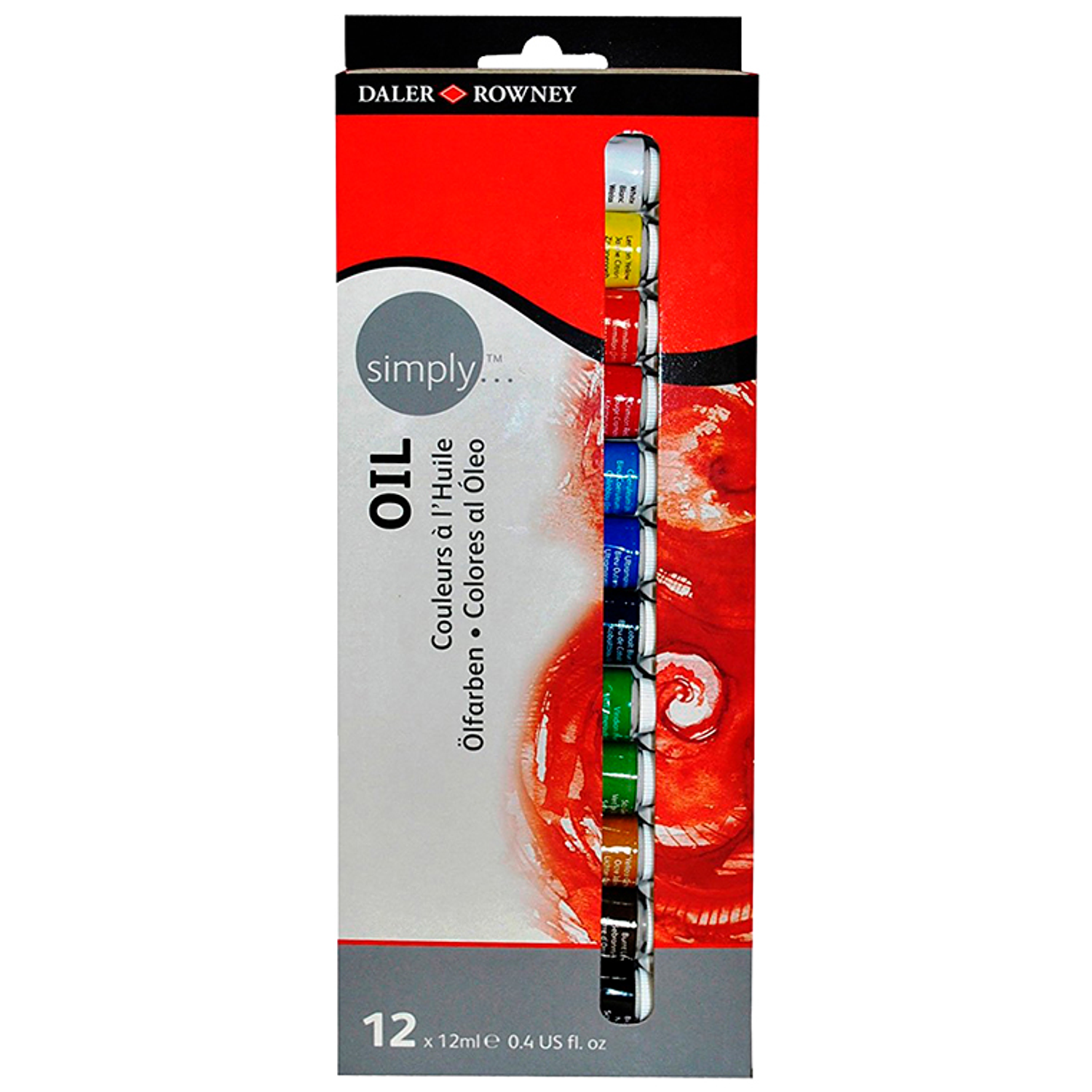 Pintura oleo daler rowney simply caixa de 12 cores sortidas tubo de 12 ml 2