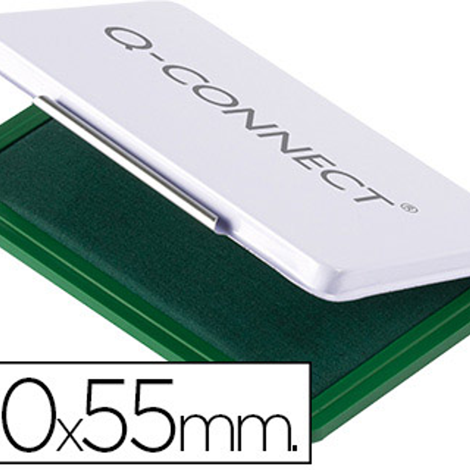 Almofada para carimbo q-connect 90x55 mm verde 1