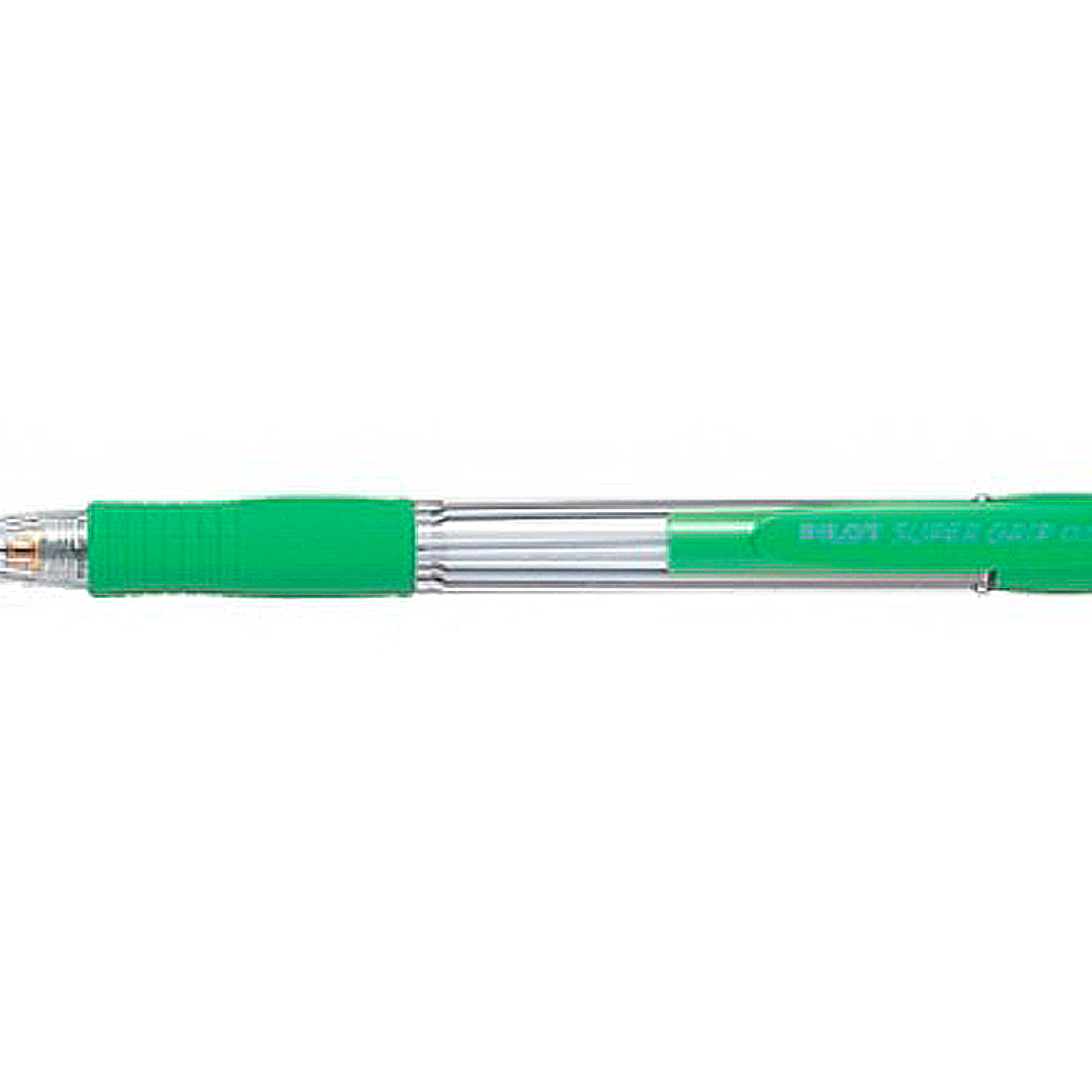 Lapiseira pilot super grip verde claro 0,5 mm pega de borracha 2