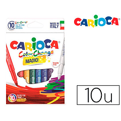 Marcador carioca mudanca de cor tinta magica caixa de 10 unidades cores sortidas