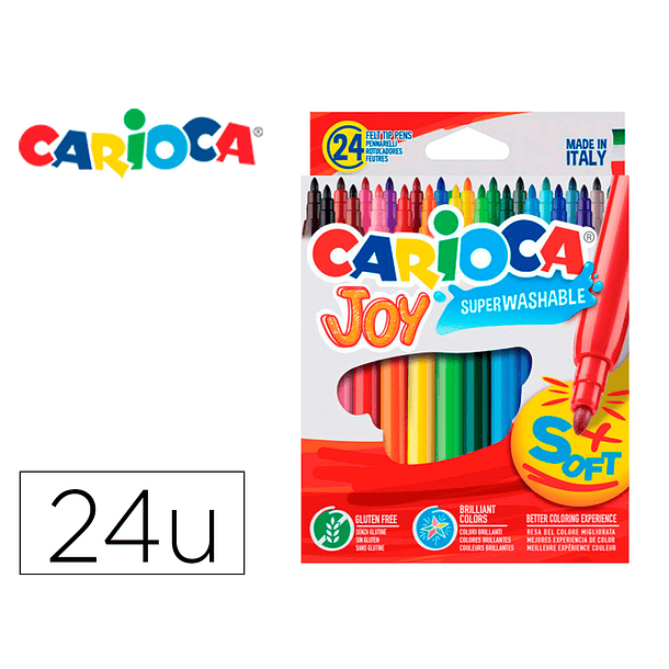 Marcador carioca joy caixa de 24 cores 2