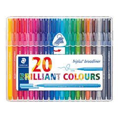 Marcador staedtler triplus broadliner 338 estojo de 20 unidades cores sortidas