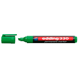 Marcador edding permanente 330 verde ponta biselada 1-5 mm recarregavel