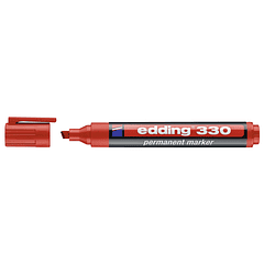 Marcador edding permanente 330 vermelho ponta biselada 1-5 mm recarregavel