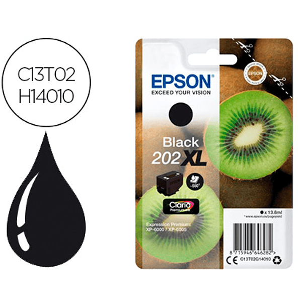 Tinteiro epson 202 xl xp-6000 / xp-6005 / xp-6100 / xp-6105 photo preto 800 pag 1