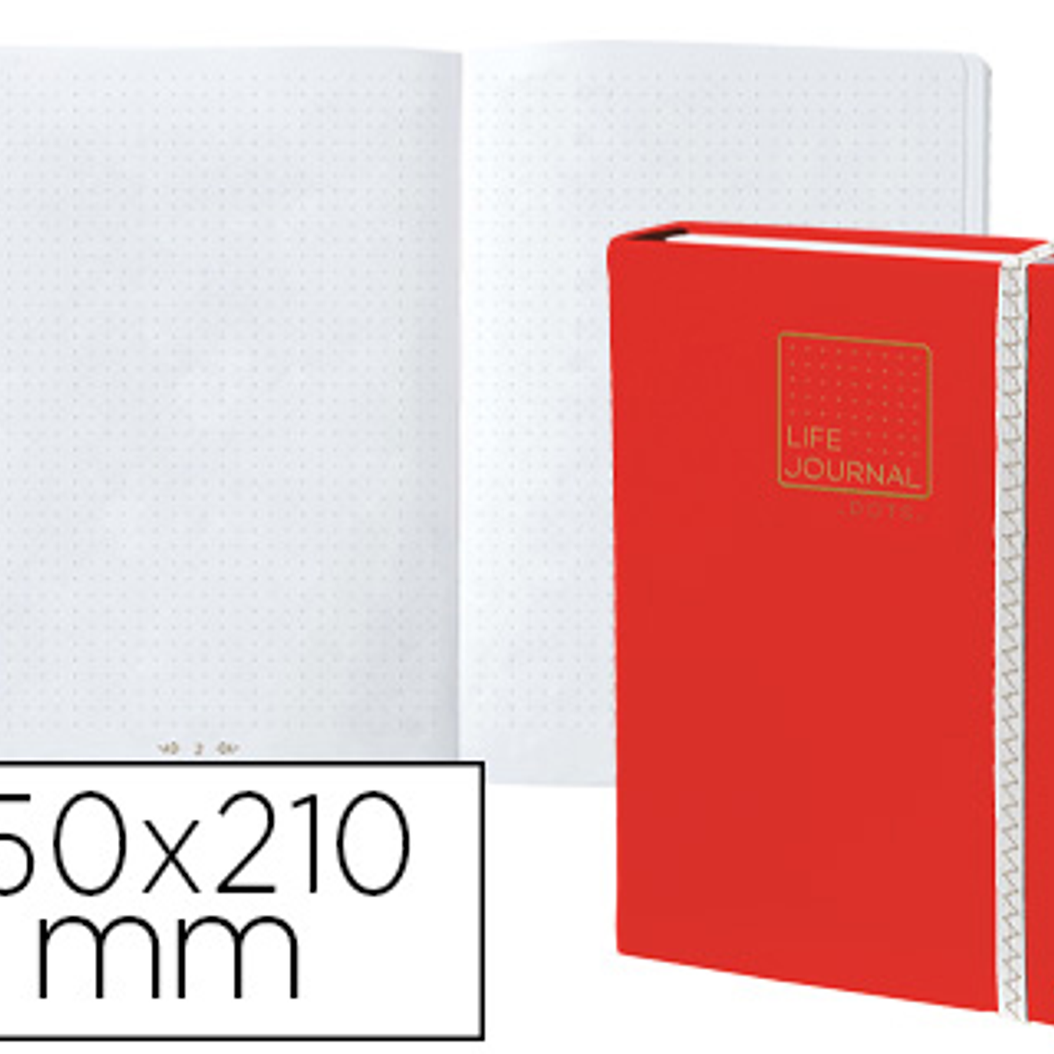 Caderno quo vadis life journal infinite dots pontos 15x21 cm 224 folhas capa vermelho 1