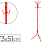 Cabide metalico q-connect vermelho 8 suportes 173x51 cm - Miniatura 2