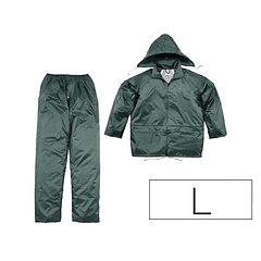 Conjunto de chuva deltaplus 400 poliester/pvc verde formato l