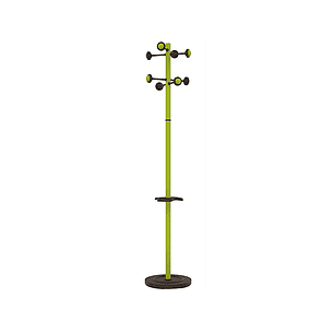 Cabide metalico unilux accueil pe 8 suportes com porta guarda-chuvas e bandeja verde 177 x 38 cm