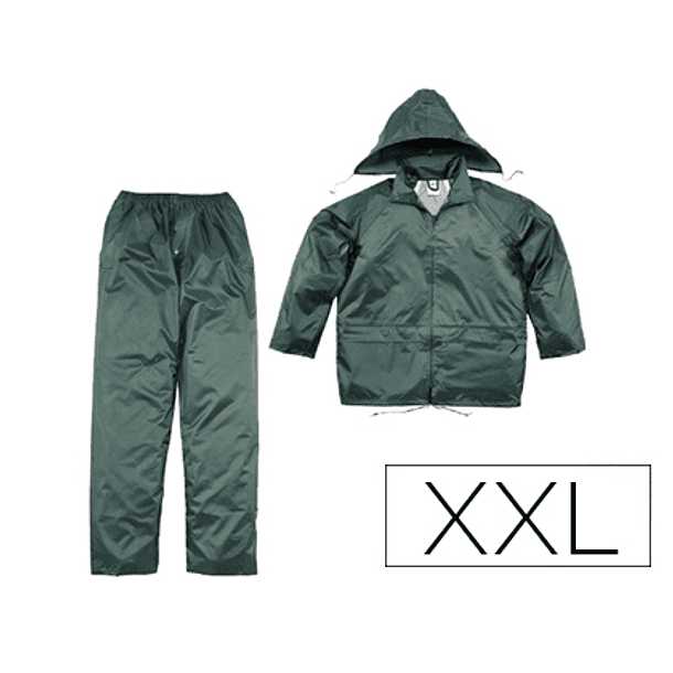 Conjunto de chuva deltaplus 400 poliester/pvc verde formato xxl 1