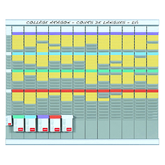 Kit planificacion de tarjetas t nobo 66x80 cm 12 columnas 2x32 ranuras + 500 tarjetas t n 2 colores surtidos + 100