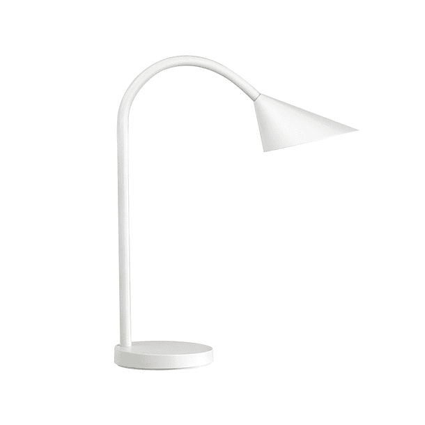 Candeeiro de escritorio unilux sol led 4w braco flexivel abs e metal branco base 14 cm diametro 1