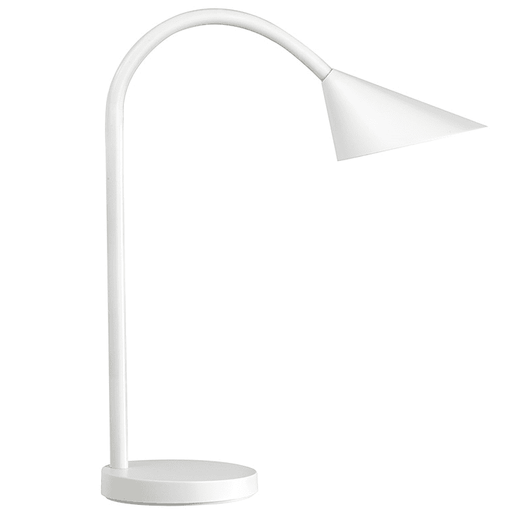 Candeeiro de escritorio unilux sol led 4w braco flexivel abs e metal branco base 14 cm diametro 2