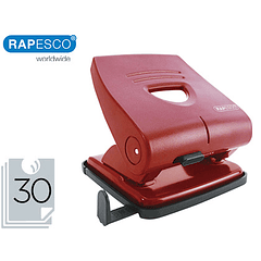 Furador rapesco 827-p vermelho 2 furos capacidade 30 folhas