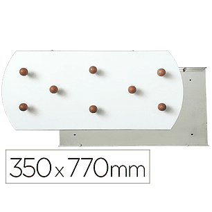 Cabide sie de parede branco 8 suportes de madeira faia 350x770 mm