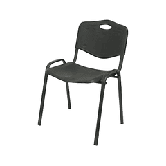 Cadeira q-connect robledo confidente estrutura em metal preta com encosto pvc ergonomica preta 81x48x42 cm