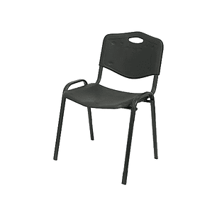 Cadeira q-connect robledo confidente estrutura em metal preta com encosto pvc ergonomica preta 81x48x42 cm