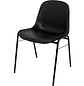 Cadeira q-connect alborea confidente estrutura tubo de metal preto com encosto pvc ergonomica preta 77x45x42 cm - Miniatura 2