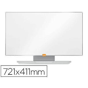 Quadro branco nobo nano clean magnetico aco widescreen 32\" com bandejas para marcadores 411x15x721 mm