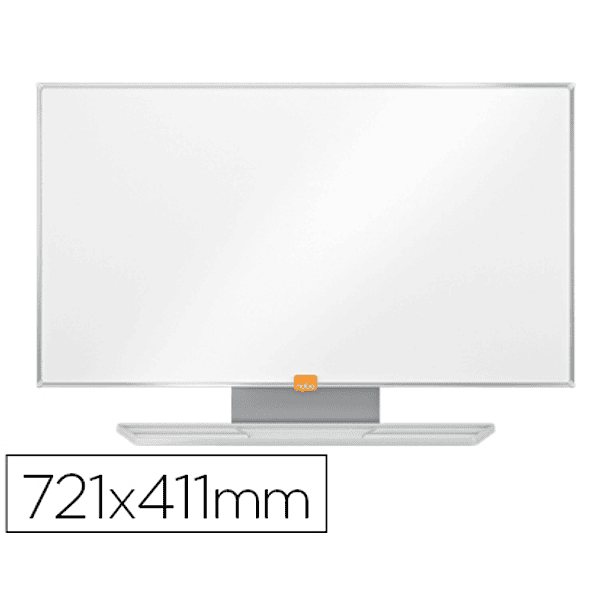 Quadro branco nobo nano clean magnetico aco widescreen 32\" com bandejas para marcadores 411x15x721 mm 1