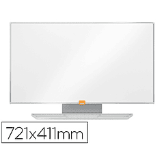 Quadro branco nobo nano clean magnetico aco widescreen 32\&quot; com bandejas para marcadores 411x15x721 mm